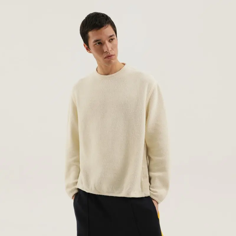 White Ribbed Sweater With Slits - 1989 Studio
