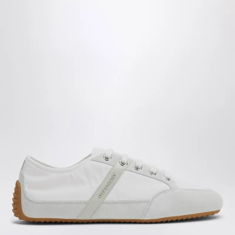 White Silm Sneakers In Nylon And Suede - Givenchy