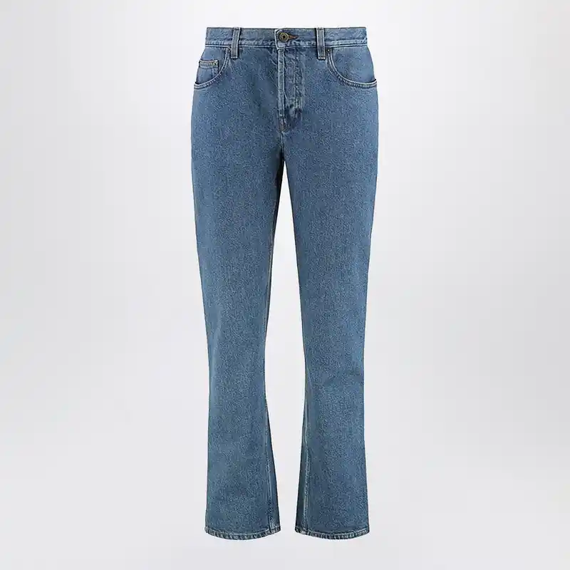 Straight Jeans In Mid Blue Denim - Burberry