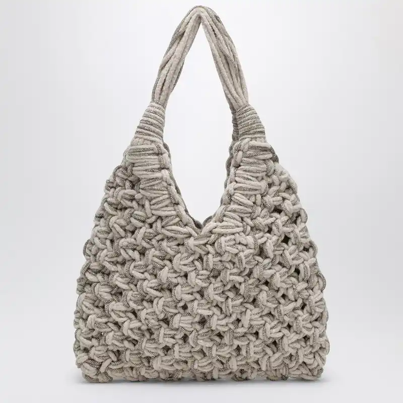 Vannifique Crystal Bag In Ivory Velvet - Hibourama
