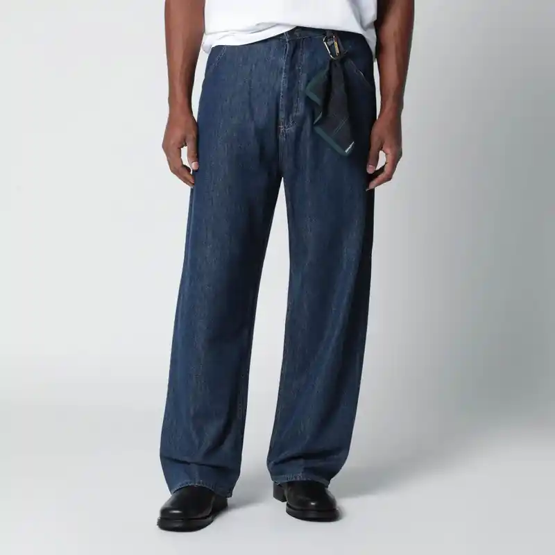 Indigo Blue Cotton-Blend Jeans