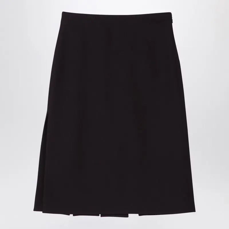 Burgundy Grain De Poudre Wool Skirt - Fendi