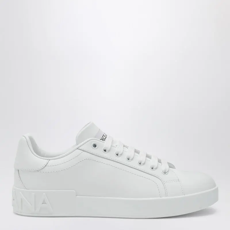 White Portofino Sneakers In Leather - Dolce & Gabbana