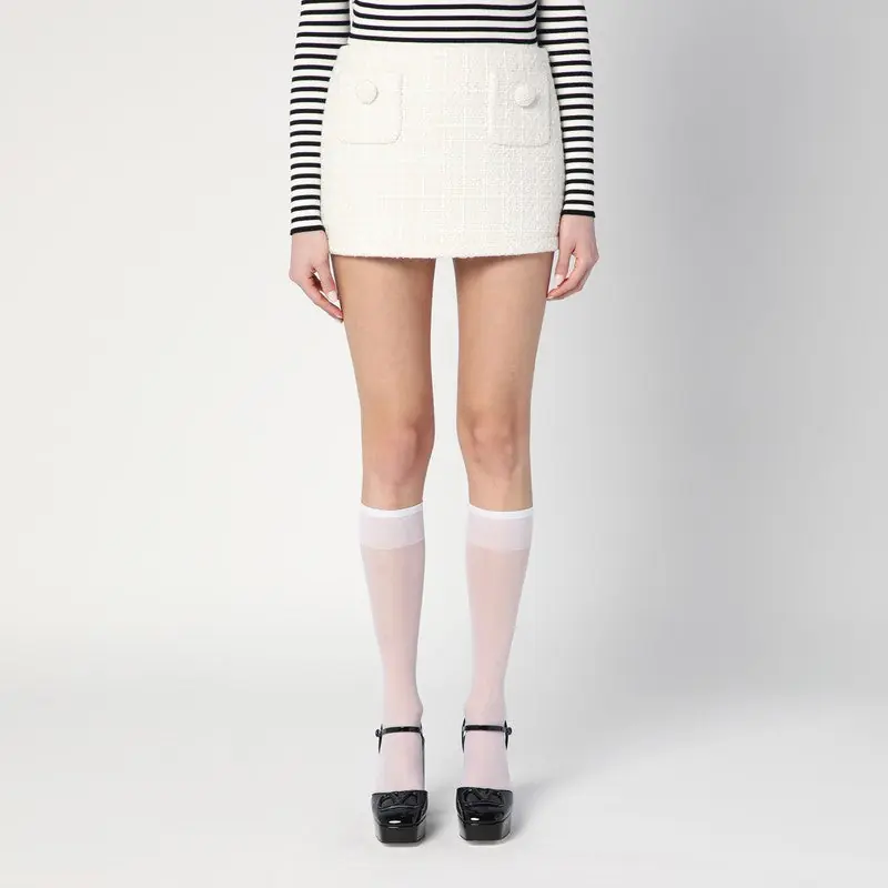 Ivory Textured Tweed Mini Skirt - Marc Jacobs