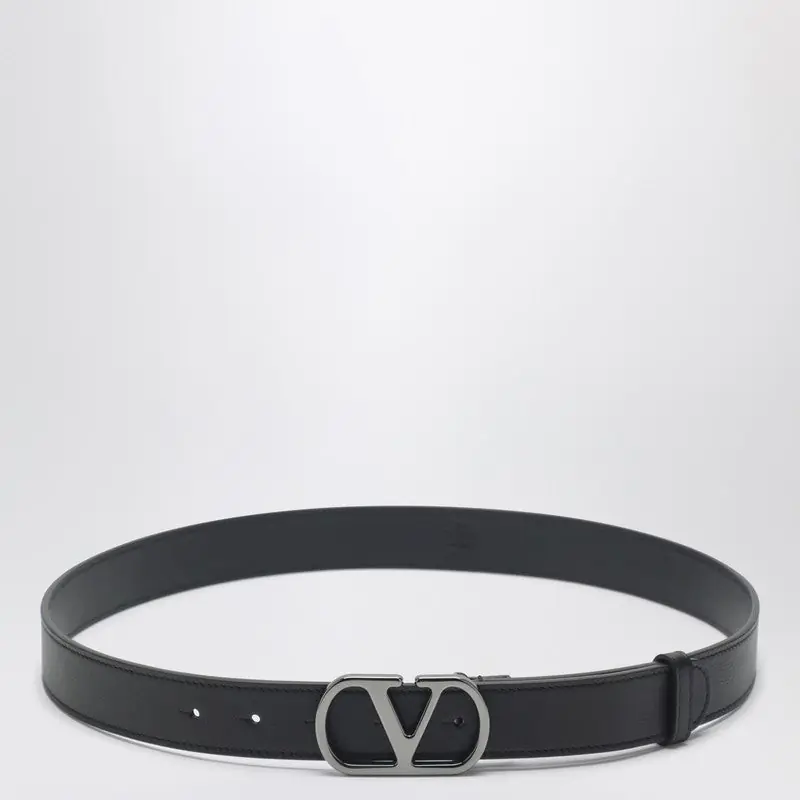 Black V Logo Signature Belt - Valentino Garavani