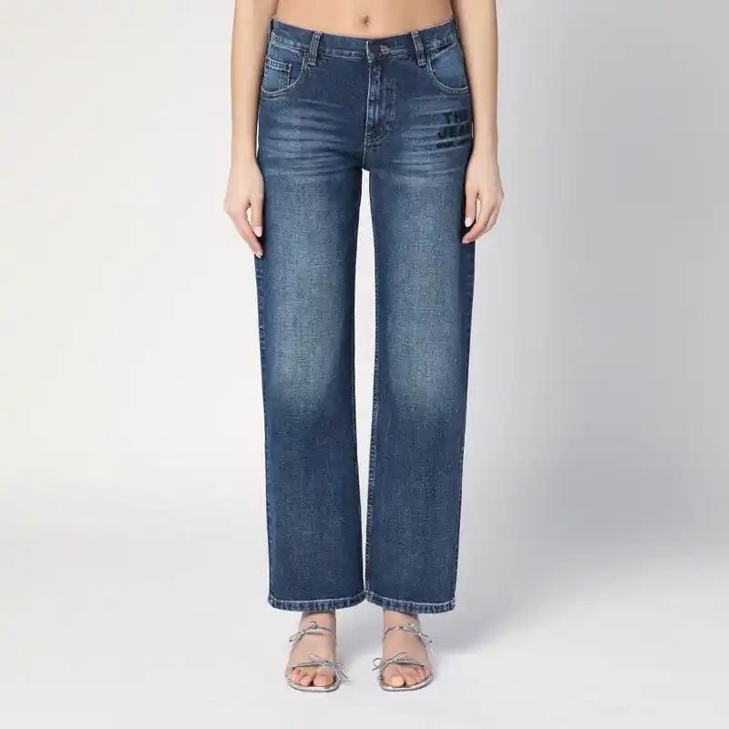 Blue Washed-Effect Jeans
