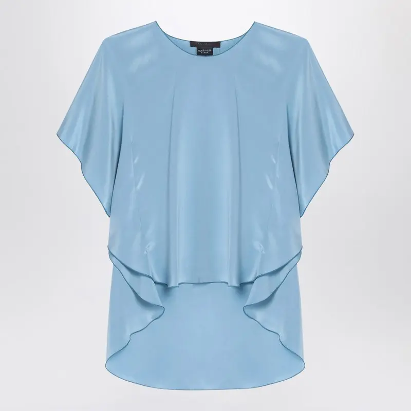 Light Blue Flowy Silk Blouse - Max Mara Pianoforte