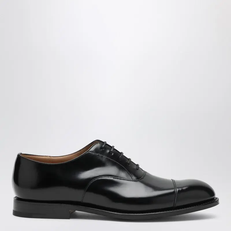 Black Smooth Leather Consul Lace-Up Shoes
