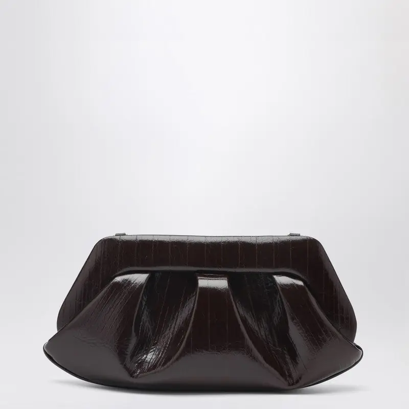 Emera Clutch In Chocolate Brown - Themoirè