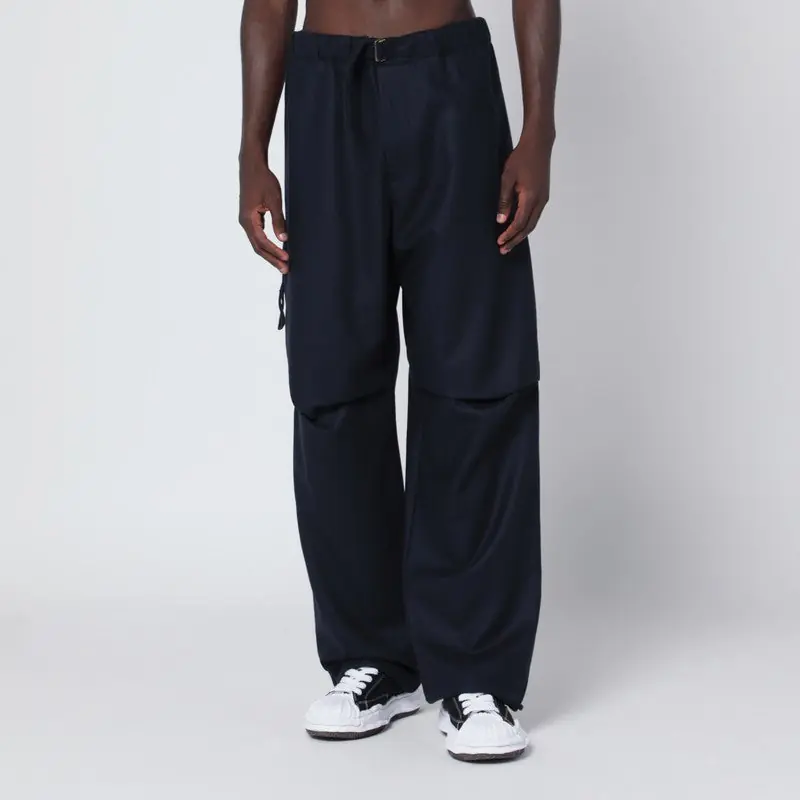 Blue Track Pants In Wool - Darkpark