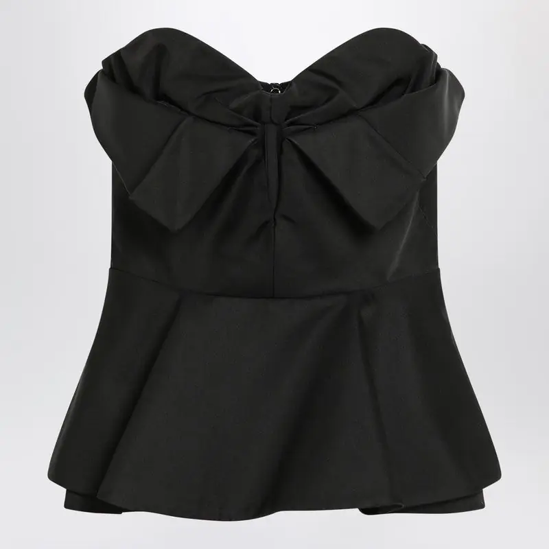 Black Corset Top In Silk Blend - Alexander McQueen