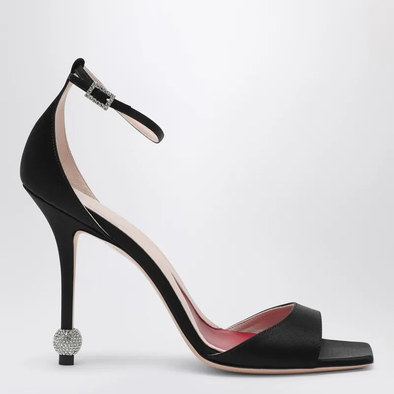 Black Sandal With Jewelled Heel - Roger Vivier