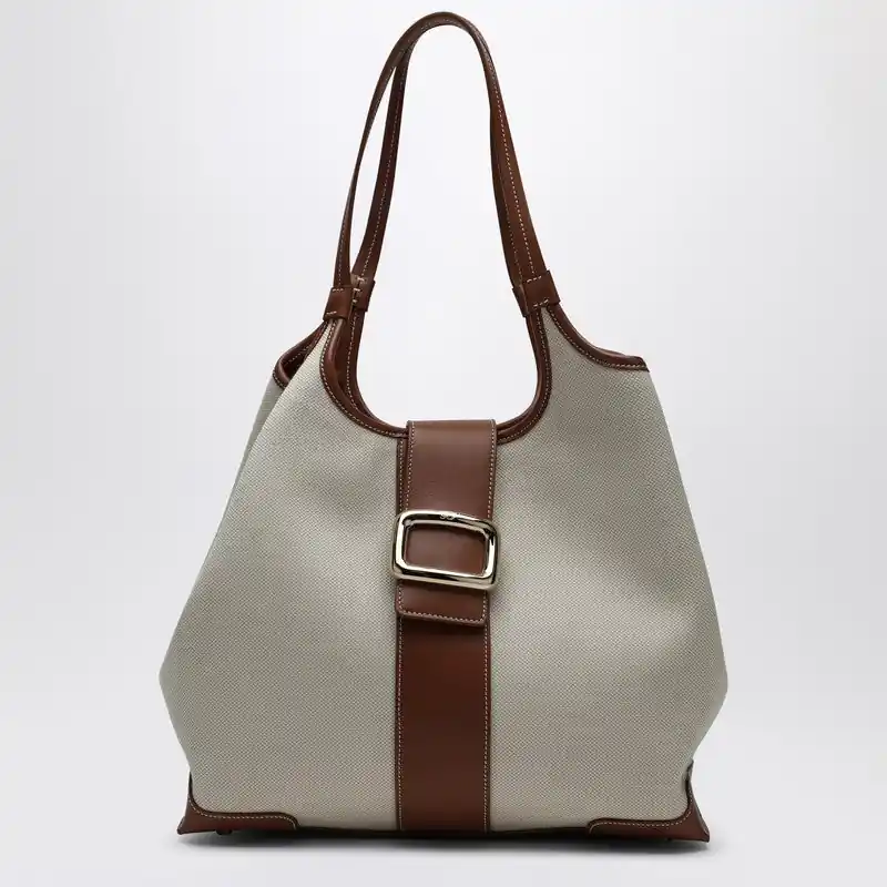 Viv' Choc Medium Shopping Bag Natural Coloured - Roger Vivier