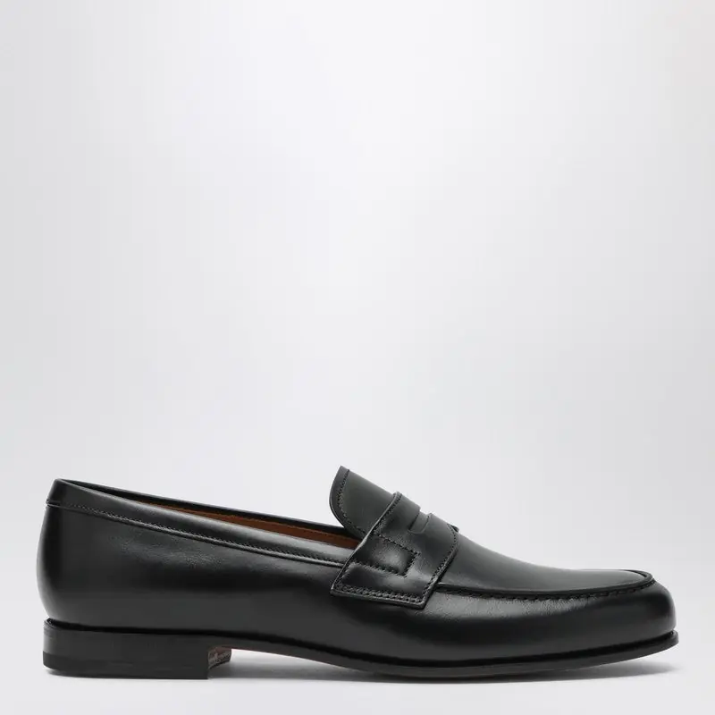 Black Leather Heswall Loafers - Church's