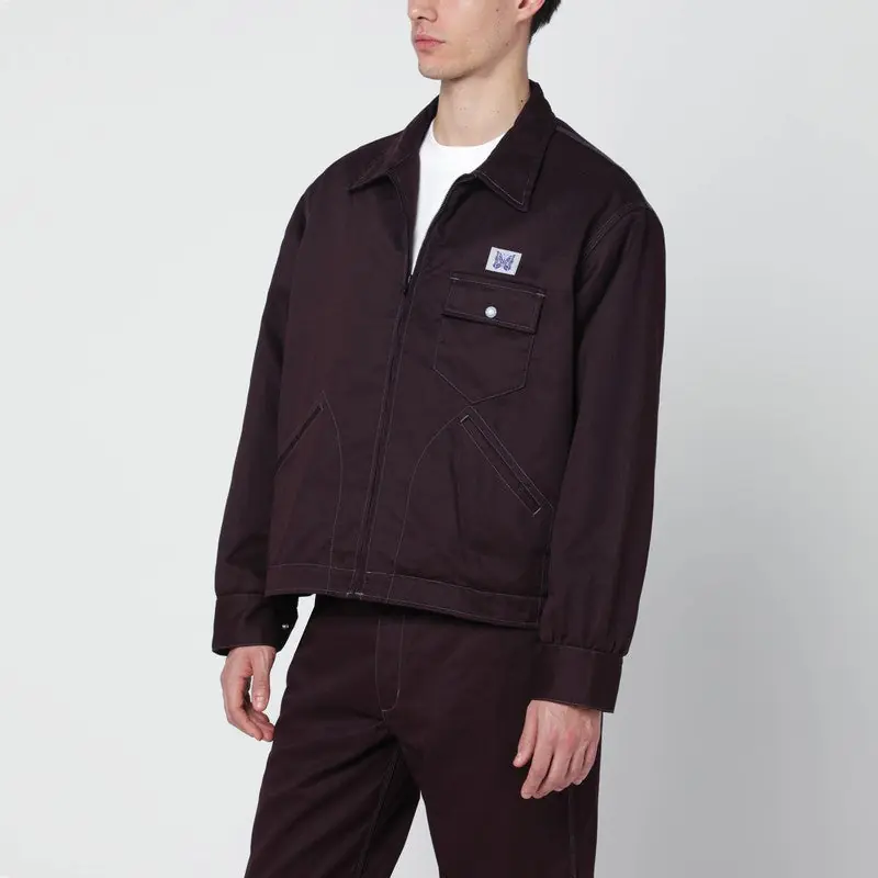Burgundy Zip Shirt Jacket - Needles