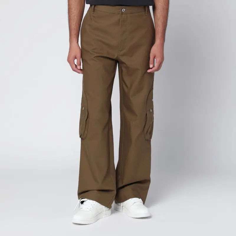 Brown Cargo Trousers With Logo - Off-White