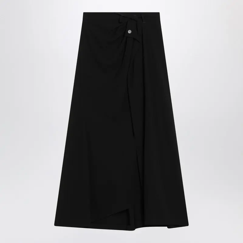 Draped Black Skirt In Crêpe - Balenciaga