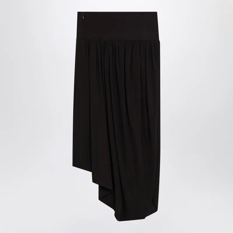 Ebony Brown Fluid Jersey Skirt - Alaïa