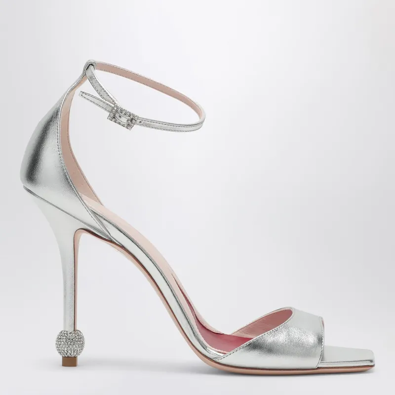 Silver Sandal With Jewelled Heel - Roger Vivier