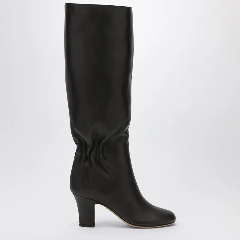 Ruched Boots In Dark Brown Leather - Ferragamo