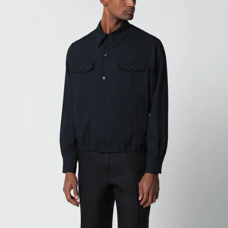 Blue Wool Shirt Jacket - Lardini