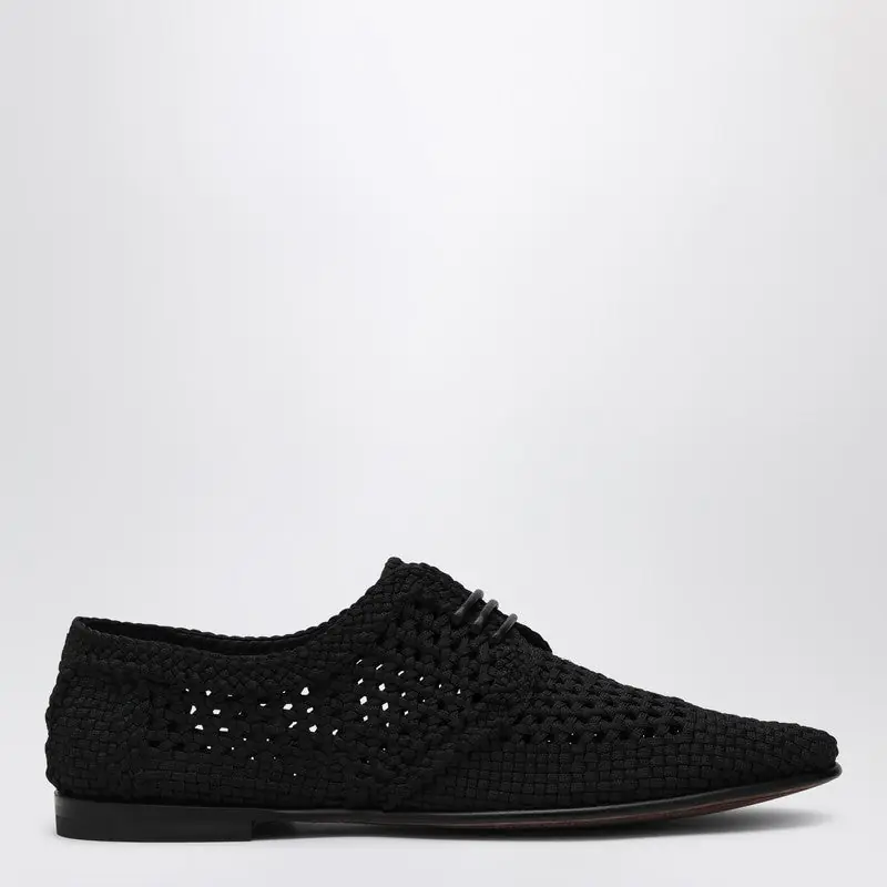 Black Woven Fabric Derby - Dolce & Gabbana