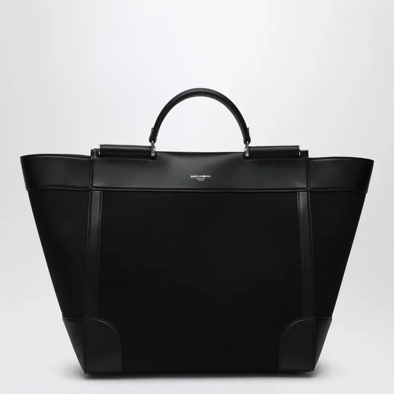 Black Fabric And Leather Tote Bag - Dolce & Gabbana