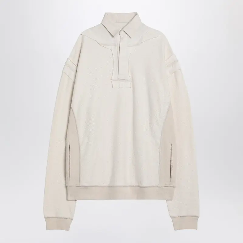 Distressed-Effect Ecru Sweatshirt