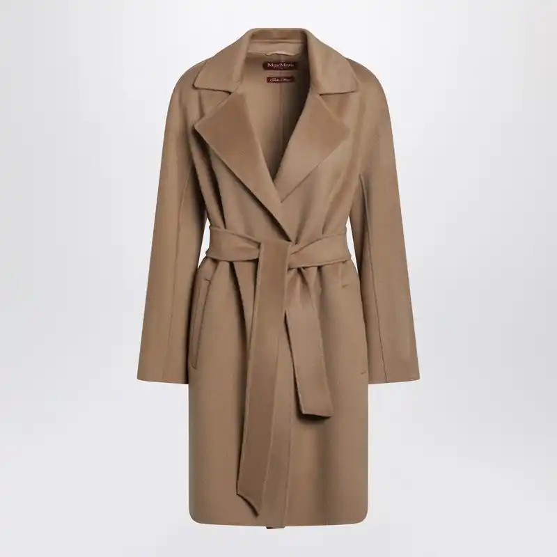 Camel Wrap Coat In Cashmere And Wool - Max Mara