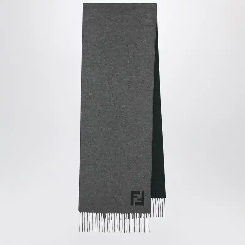 Grey/Green Wool And Cashmere Scarf - Fendi