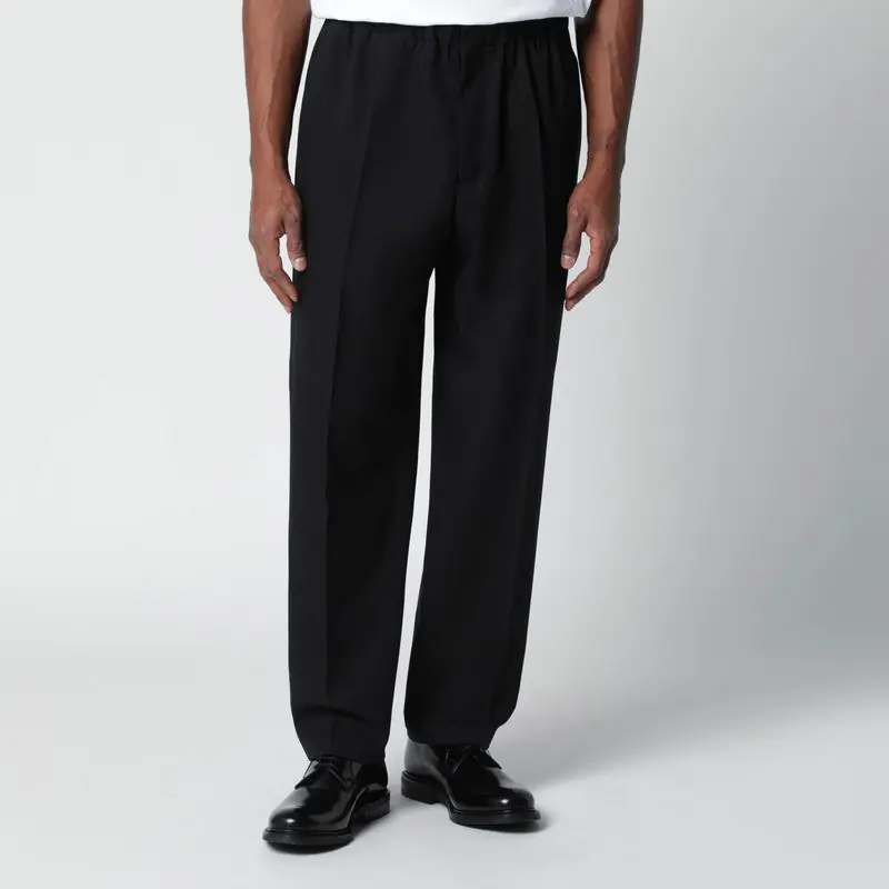Black Technical Serge Trousers - Jil Sander