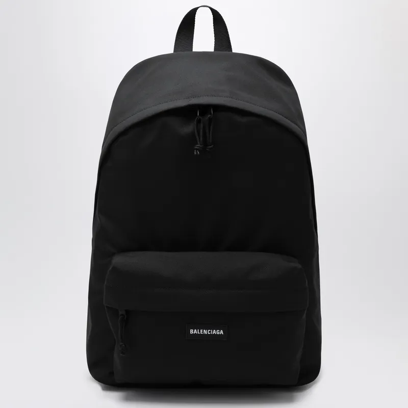 Black Explorer Backpack With Logo Patch - Balenciaga
