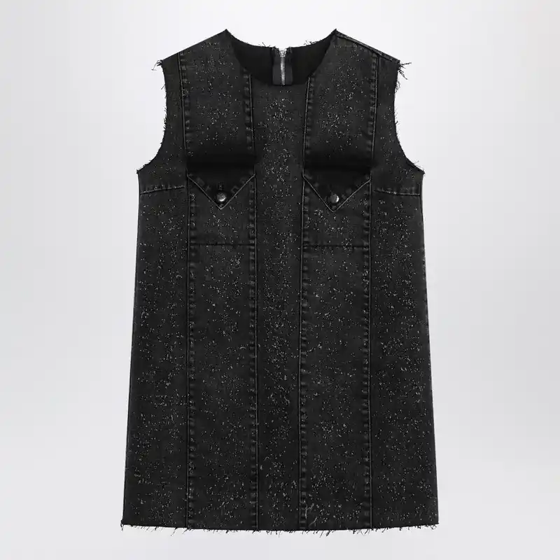Dark Grey Mini Dress In Denim - Namacheko