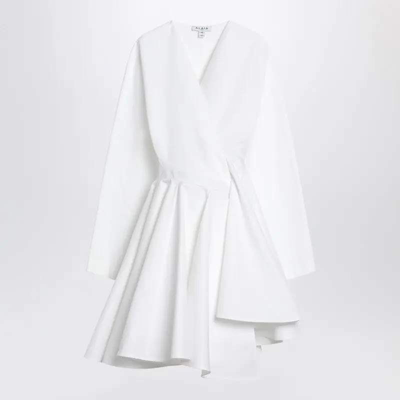 Asymmetrical White Cotton Dress - Alaïa