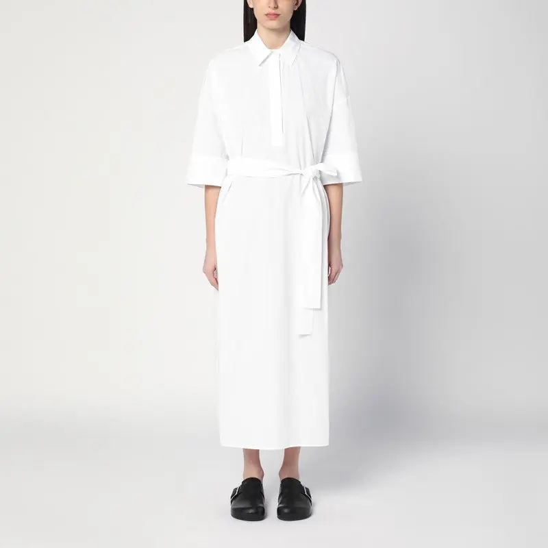 White Chemise Dress In Cotton - P.A.R.O.S.H.