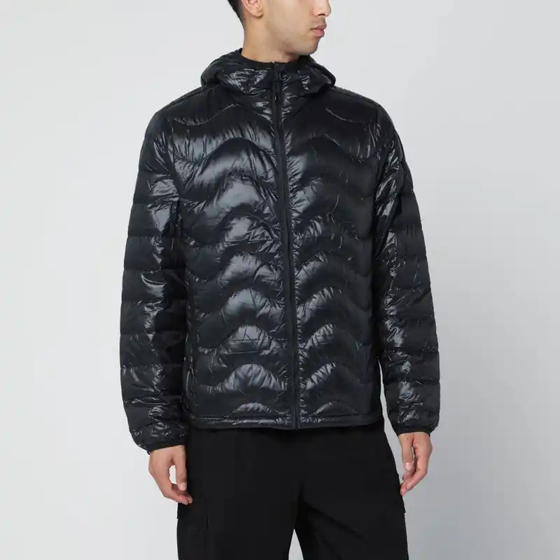 Black Waves Hooded Puffer Jacket - Purple Mountain Observatory