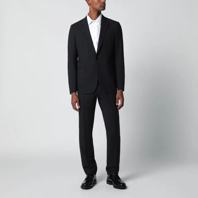Blue Single-Breasted Wool-Blend Suit