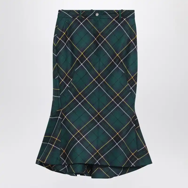 Flared Skirt In Wool Tartan - Alexander McQueen