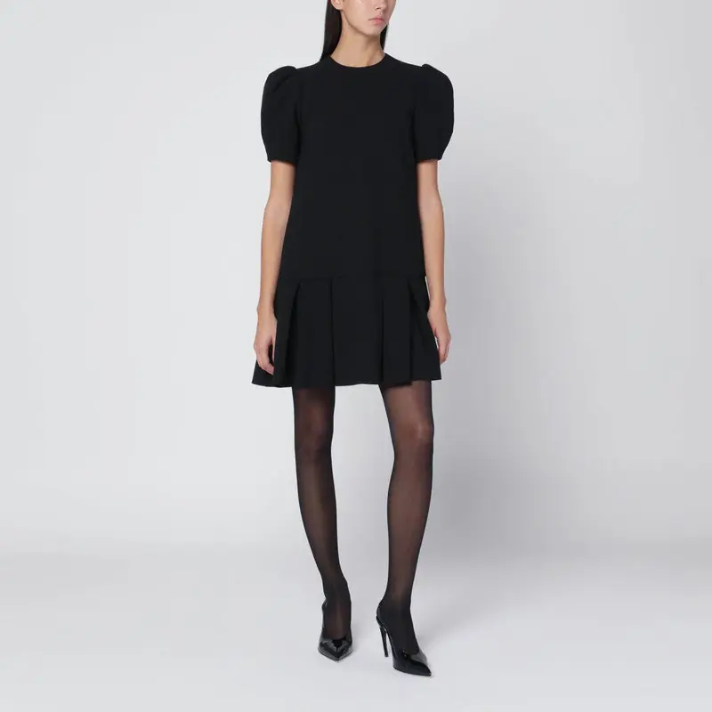 Black Mini Dress With Pleats - Moschino