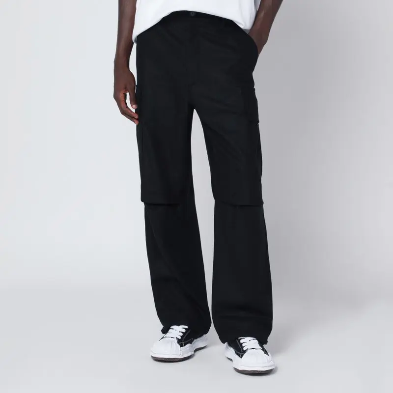 Black Saint Wool Cargo Trousers - Darkpark