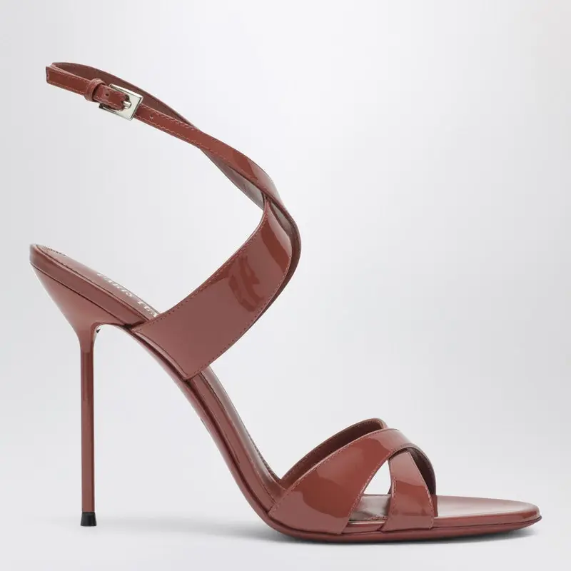 Lidia Sandals In Desert Rose Patent Leather - Paris Texas