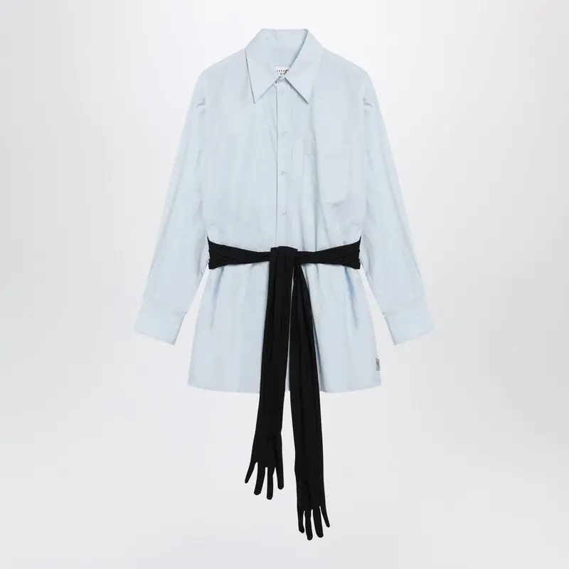 Light Blue Cotton Shirt With Gloves - MM6 Maison Margiela
