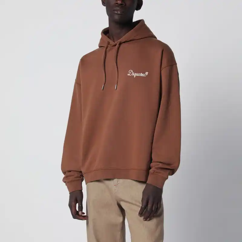 Brown Relaxed-Fit Sweatshirt With Logo