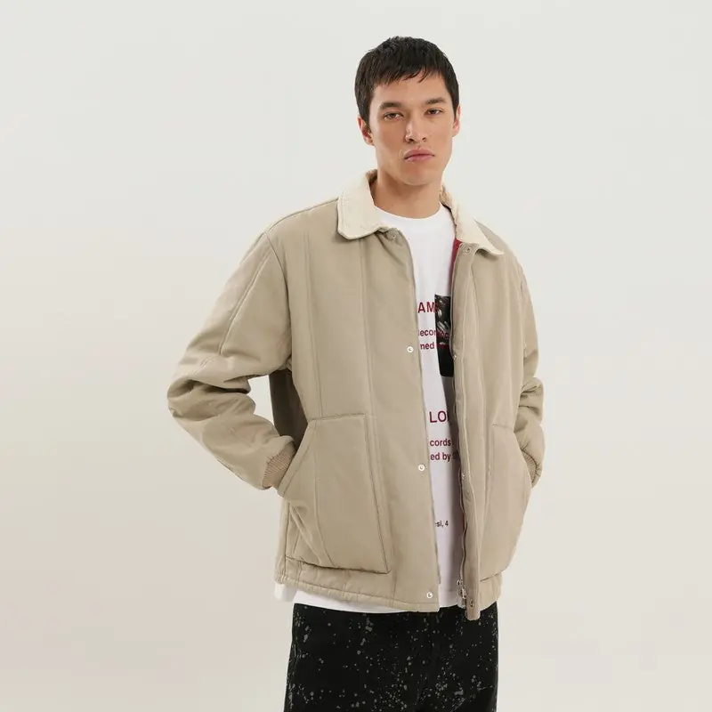 Beige Padded Canvas Jacket - 1989 Studio