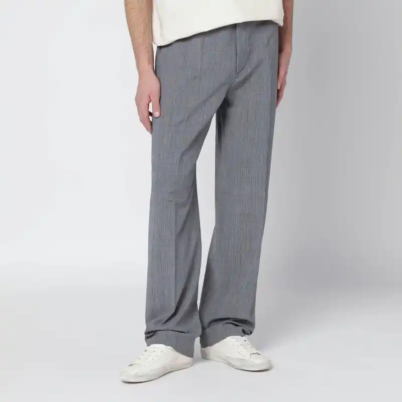 Grey Prince Of Wales Trousers - Golden Goose