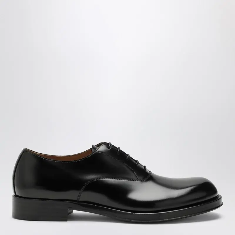 Black Lace-Up Shoes In Leather