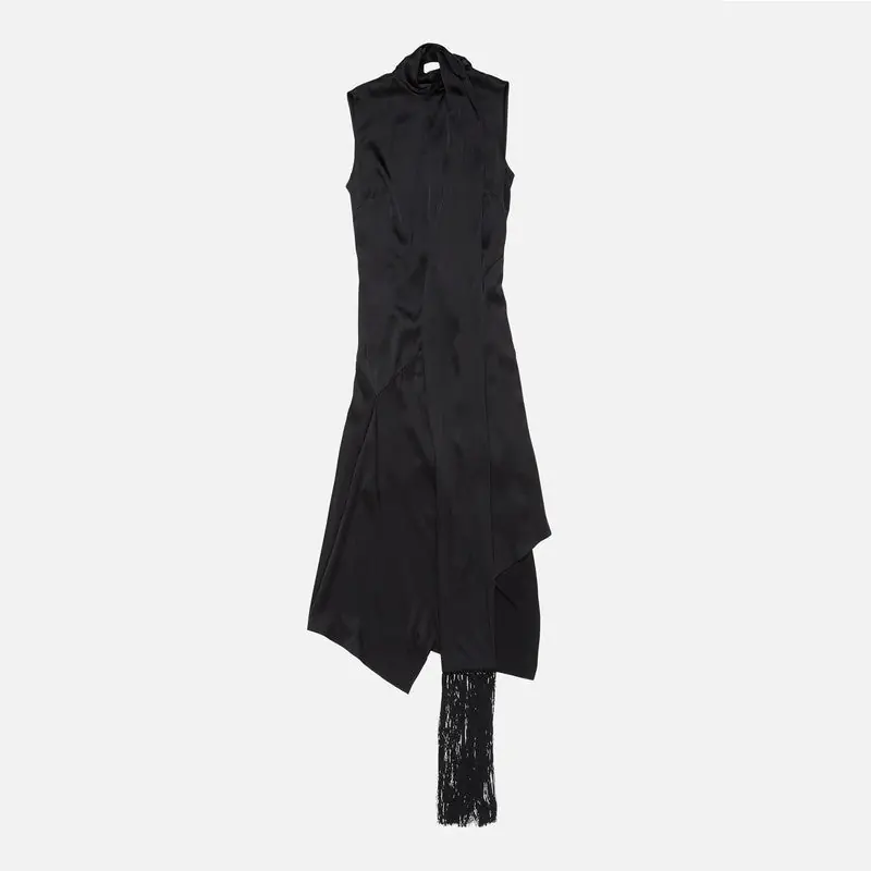 Black Satin Dress With Scarf - Acne Studios