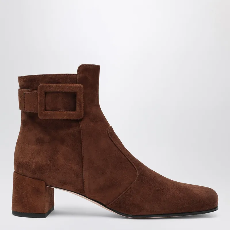 Très Vivier Ankle Boots In Brown Suede - Roger Vivier