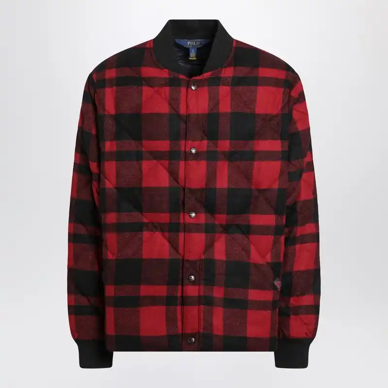Red And Black Quilted Check Bomber - Polo Ralph Lauren