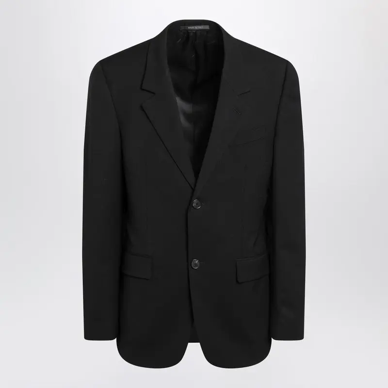 Black Single-Breasted Wool Jacket